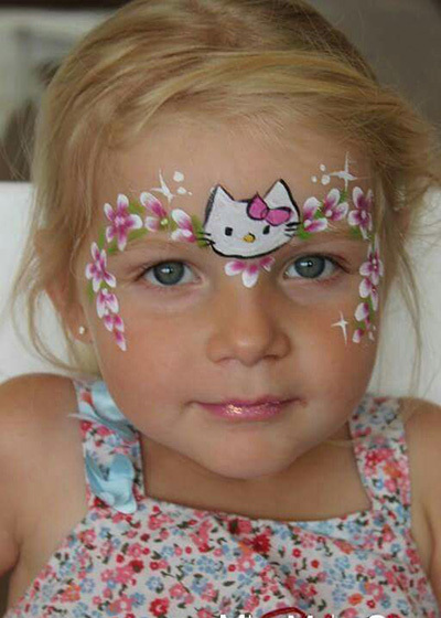 Как сделать аквагрим с Hello Kitty? Как сделать аквагрим с Китти?