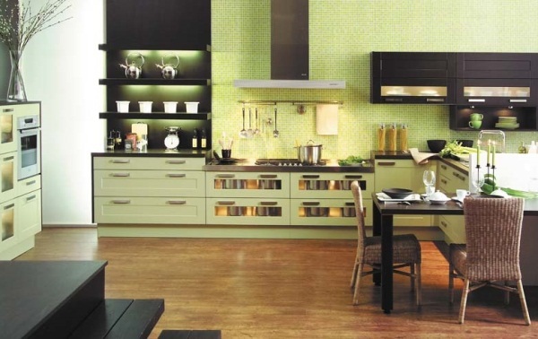 10 Beautiful Kitchens with Green Walls Green kitchen decor, Green kitchen walls,
