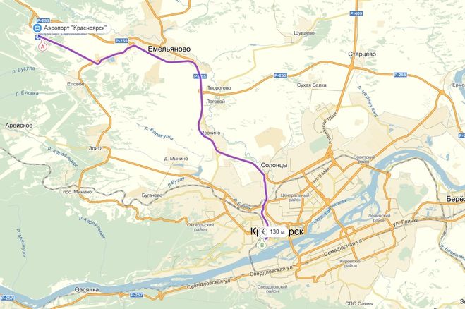 Аэропорт красноярск карта
