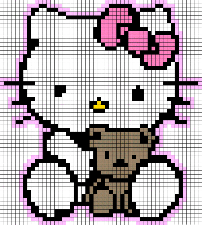 Hello Kitty (Хелло Китти) своими руками из термомозаики как сделать?