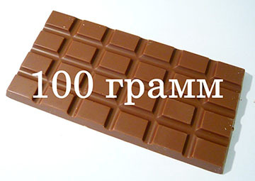 Какие размеры у шоколадки в 100 грамм?