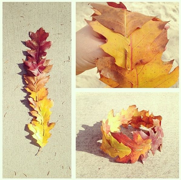 Как сделать венок из листьев?